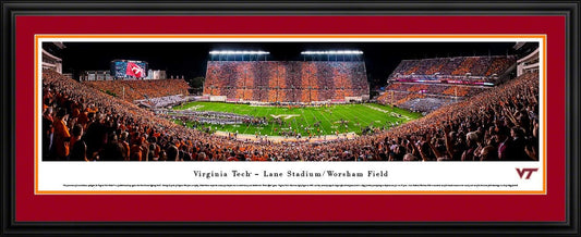 Virginia Tech Football, Stripe - College Posters, Framed Pictures and Wall Decor by Blakeway Panoramas