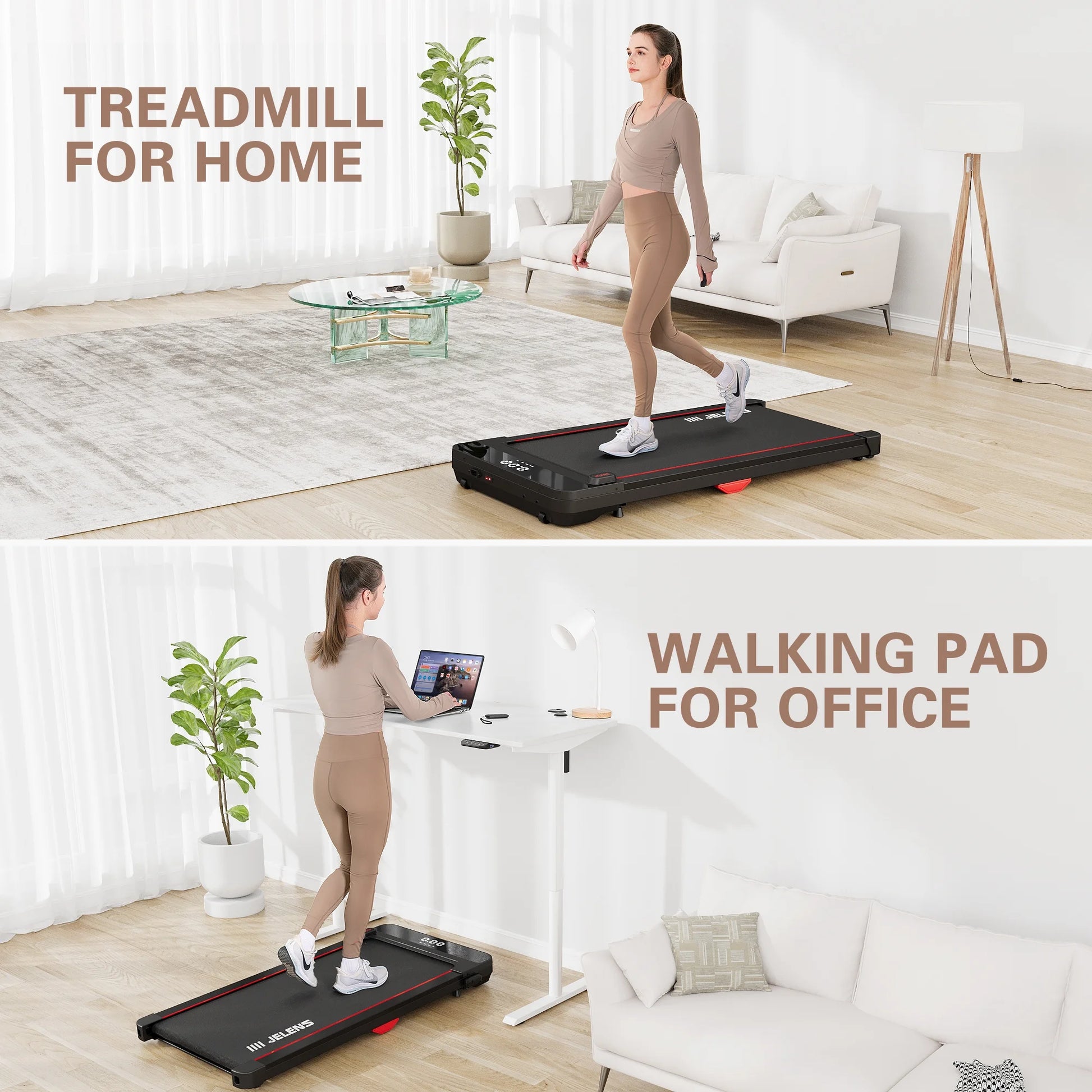 Walking Pad, under Desk Treadmill, 2.5HP Portable Treadmills for Home Office, Walking Jogging Machine with Remote Control, LED Display