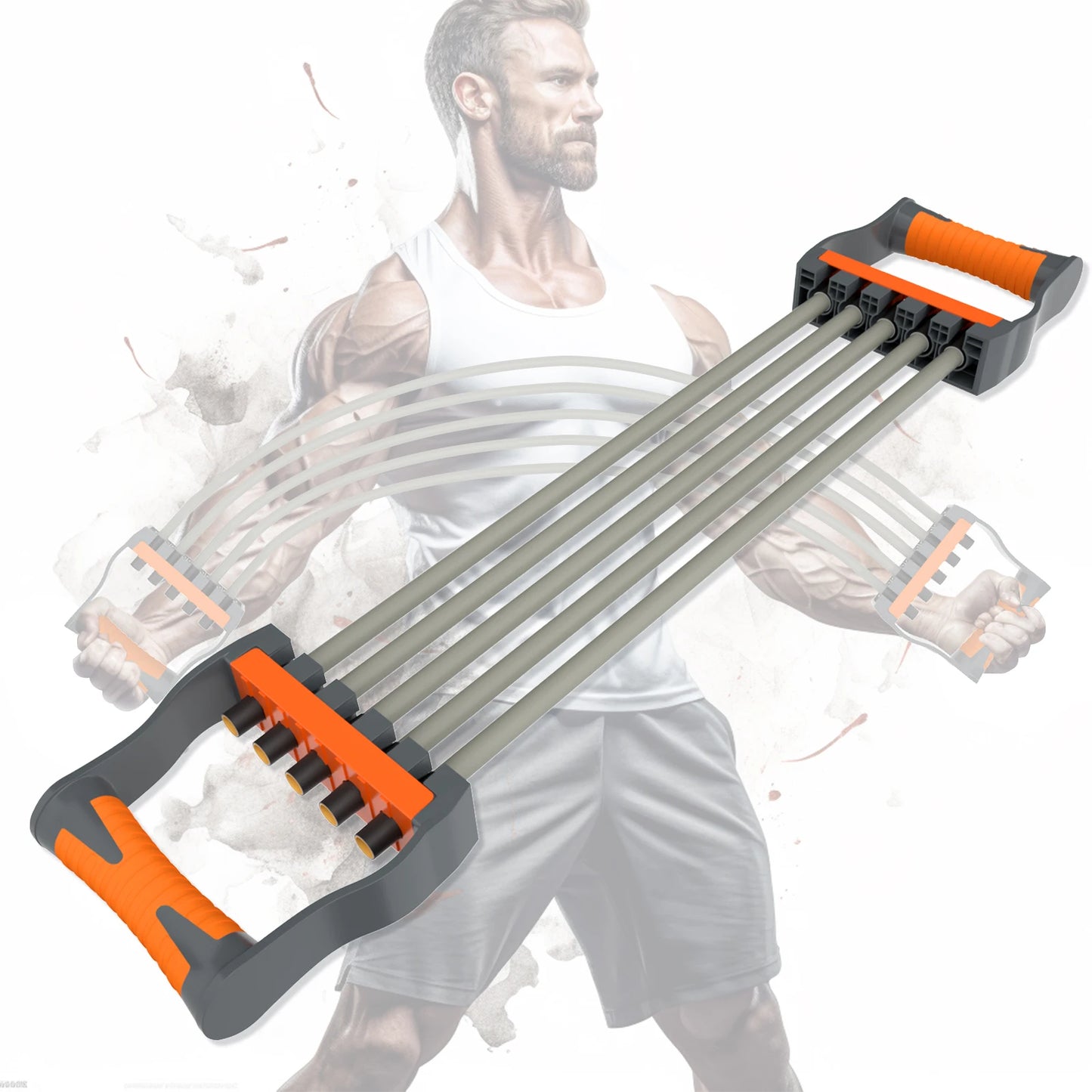 Adjustable Chest Expander 5 Ropes Resistance Exercise System Bands Strength Trainer for Home Gym Muscle Training Exercises